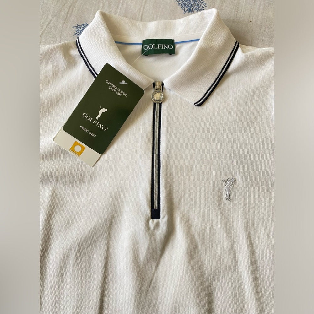 Golfino polo shirt. Size M white short sleeve polo